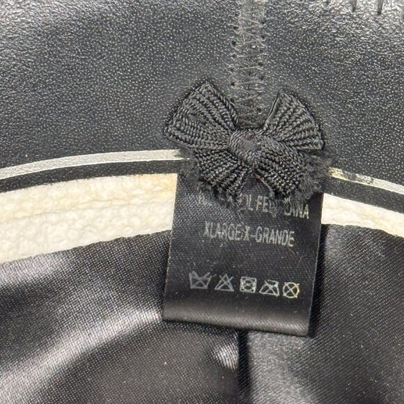 Stacy Adams Fedora Hat Wool Felt Navy Blue Feather Band XL Made in Mexico - Picture 8 of 8